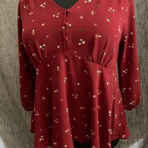 NWT Zenobia 1XL Floral Blouse